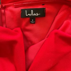 Lulu’s Power of Love Strapless Red Jumpsuit